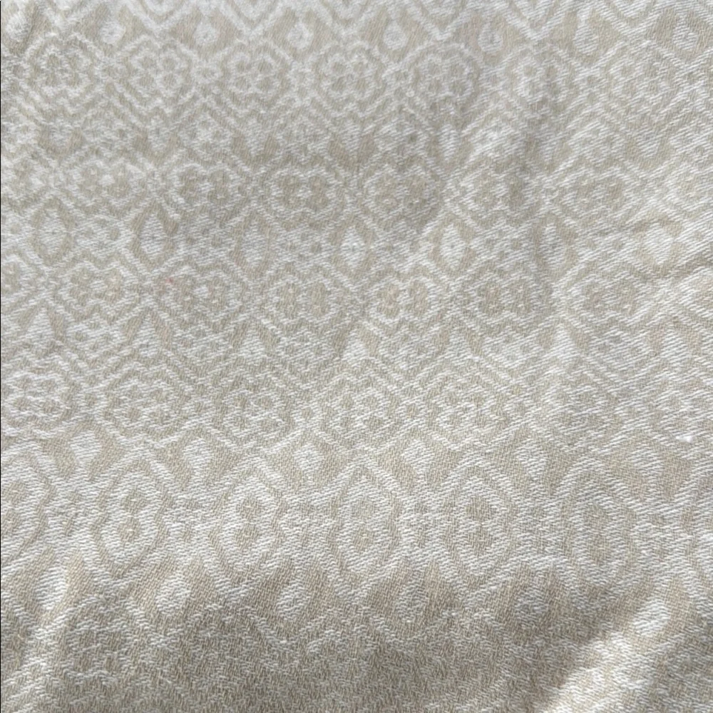 West Elm Cream/Natural Duvet Cover Queen subtle Geo print
